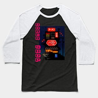 Ramen Shop Japanese Pixel Art Baseball T-Shirt